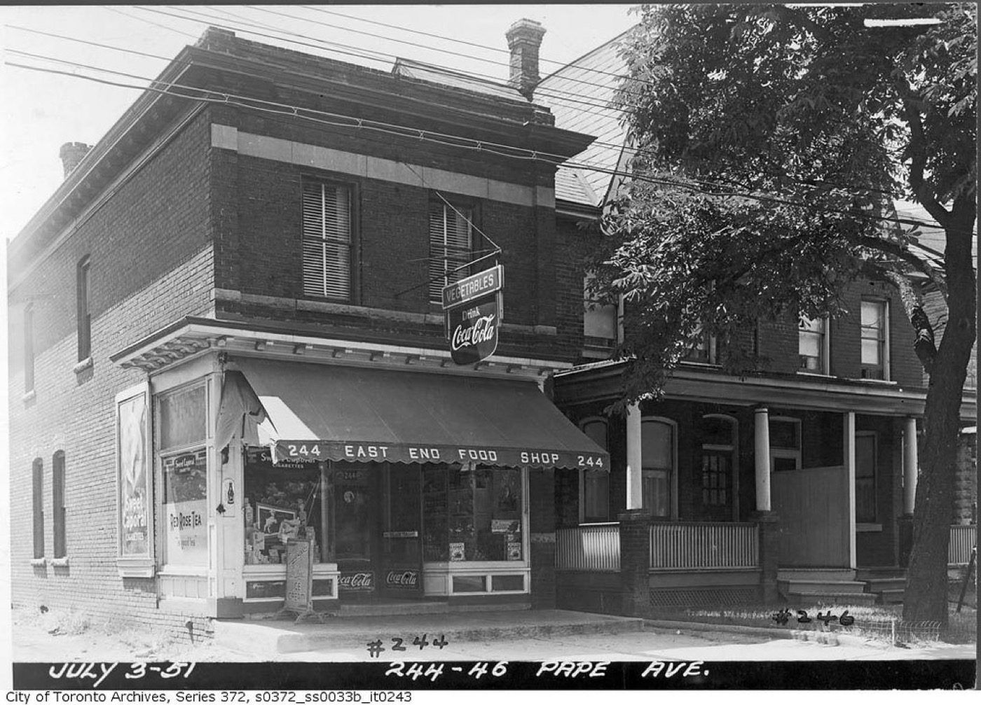 Semi-detached houses on Pape Avenue, Toronto
