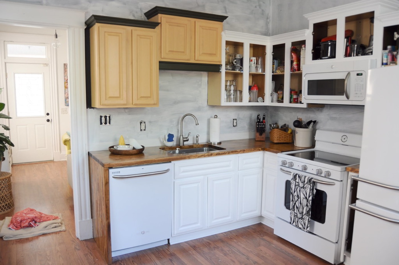 A kitchen part-way through a renovation